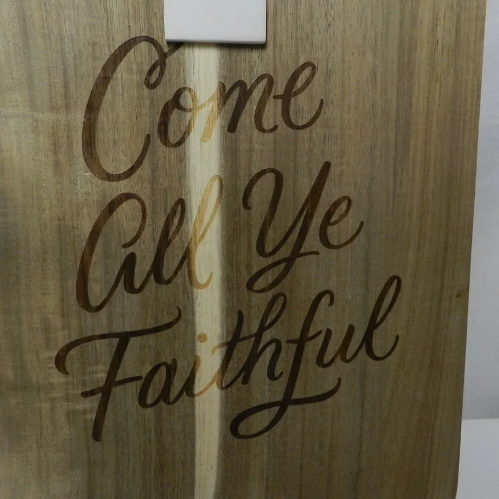 Hallmark Come All Ye Faithful Wood Serving Board w/ star Spreader Christmas NEW